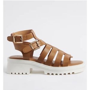Torrid Chunky Gladiator Sport Sandals NIB 6.5WW fits like 7.5WW Cognac/Tan/Brown